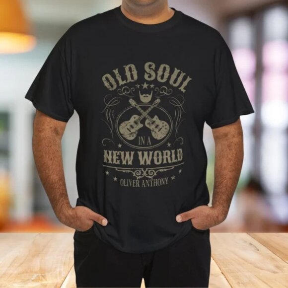 Oliver Anthony Rich Men North of Richmond Old Soul New World Black T-Shirt - Picture 1 of 6